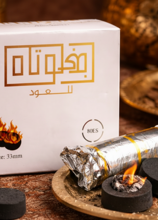 Ibn Lootah Charcoal 33mm – 80 Quick‑Light Tablets فحم بن لوتاه سريع الاشتعال – 80 قرص (33 مم)